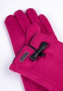 Damskie rękawiczki z kokardką, różowy, 39-6P-016-B-M/L, Zdjęcie 4