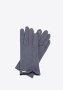 Damskie rękawiczki z kokardką cienkie, szary, 47-6A-004-0-U, Zdjęcie 1