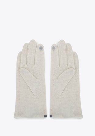 Damskie rękawiczki z kokardką cienkie, ecru, 47-6A-004-0-U, Zdjęcie 1