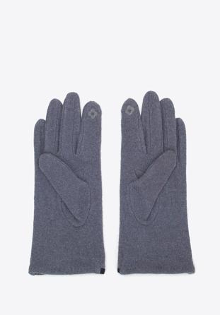 Damskie rękawiczki z kokardką cienkie, szary, 47-6A-004-8-U, Zdjęcie 1