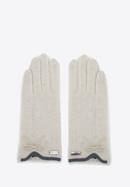 Damskie rękawiczki z kokardką cienkie, ecru, 47-6A-004-0-U, Zdjęcie 3