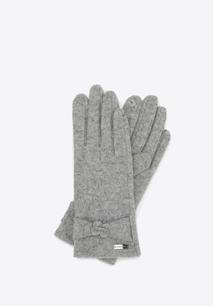 Women's flower detail gloves, grey, 47-6A-001-8-U, Photo 1