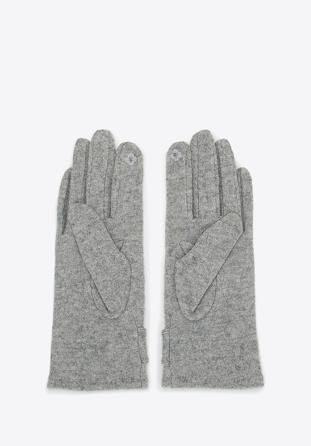 Women's flower detail gloves, grey, 47-6A-001-8-U, Photo 1