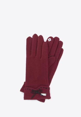 Gloves, burgundy, 47-6-204-1-M, Photo 1