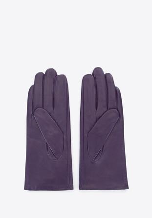 Damskie rękawiczki z perforowanej skóry, fioletowy, 45-6-638-F-L, Zdjęcie 1