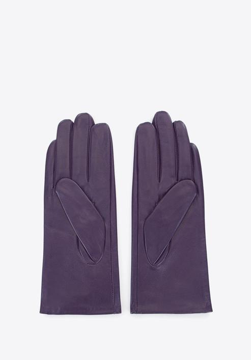 Damskie rękawiczki z perforowanej skóry, fioletowy, 45-6-638-F-M, Zdjęcie 2