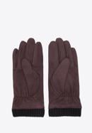 Men's gloves with ribbed cuffs, brown, 39-6P-018-1-S/M, Photo 2