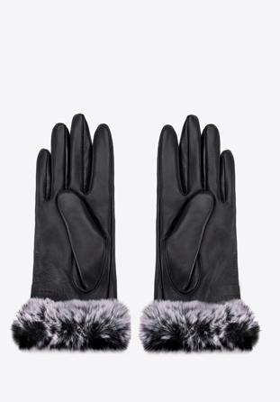 Men's gloves with ribbed cuffs, black, 39-6P-020-1-M/L, Photo 1