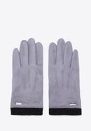 Men's gloves with ribbed cuffs, grey, 39-6P-018-1-S/M, Photo 3