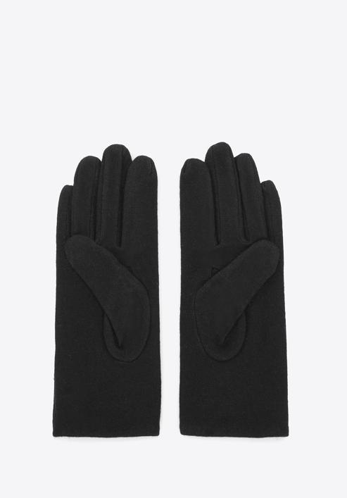 Damskie rękawiczki z puszkiem, czarny, 47-6-118-1-U, Zdjęcie 3