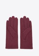 Damskie rękawiczki z puszkiem, bordowy, 47-6-118-1-U, Zdjęcie 3