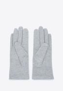 Women's knitted flower gloves, grey, 47-6-119-F-U, Photo 3