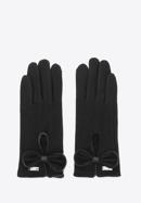 Damskie rękawiczki z wycięciem i dużą kokardą, czarny, 47-6-201-1-XS, Zdjęcie 2