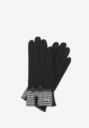 Women's gloves with houndstooth check detail