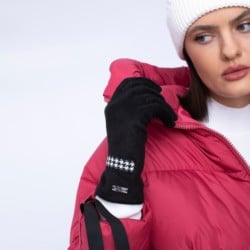 Жіночі рукавички з обробкою «гусяча лапка» 39-6P-014-1