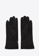 Damskie rękawiczki z wykończeniem w pepitkę, czarny, 39-6P-014-33-S/M, Zdjęcie 2