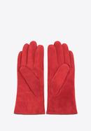 Damskie rękawiczki zamszowe z przeszyciami, czerwony, 44-6-912-2T-M, Zdjęcie 2