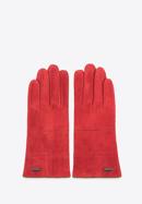 Damskie rękawiczki zamszowe z przeszyciami, czerwony, 44-6-912-2T-M, Zdjęcie 3