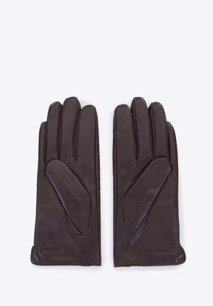 Damskie rękawiczki ze skóry croco, brązowy, 39-6-650-B-X, Zdjęcie 1