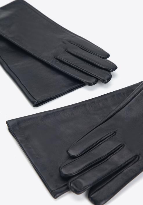 Damskie rękawiczki ze skóry długie, czarny, 45-6L-230-1-X, Zdjęcie 4