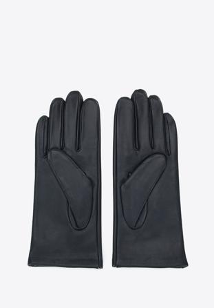 Women's plain leather gloves, black, 39-6A-012-1-L, Photo 1