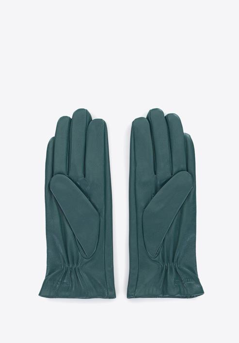 Damskie rękawiczki ze skóry stębnowane, zielony, 39-6-639-Z-S, Zdjęcie 2