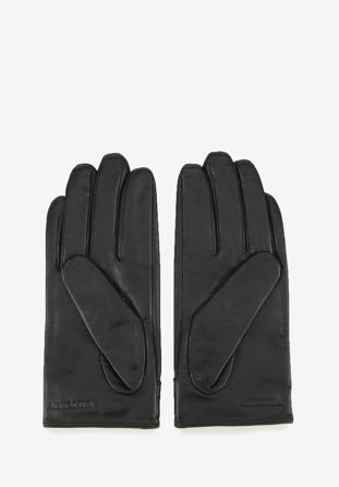 Damskie rękawiczki ze skóry z nitami, czarny, 46-6-307-1-L, Zdjęcie 1