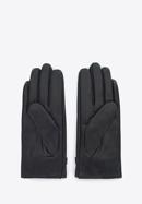 Damskie rękawiczki ze skóry z paskiem, czarny, 39-6-644-A-M, Zdjęcie 2