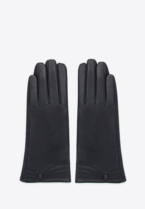 Damskie rękawiczki ze skóry z przeszyciami, czarny, 39-6L-224-1-L, Zdjęcie 3