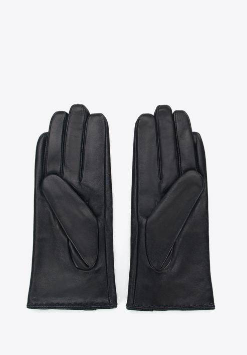 Damskie rękawiczki ze skóry z wycięciem, czarny, 39-6L-213-BB-V, Zdjęcie 2