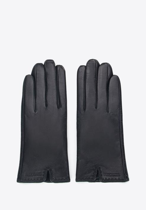 Damskie rękawiczki ze skóry z wycięciem, czarny, 39-6L-213-1-M, Zdjęcie 3