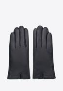Damskie rękawiczki ze skóry z wycięciem, czarny, 39-6L-213-BB-L, Zdjęcie 3