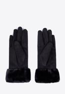 Women's gloves with faux fur cuffs, black, 39-6P-010-B-M/L, Photo 2