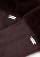 Women's gloves with faux fur cuffs, dark brown, 39-6P-010-33-S/M, Photo 4