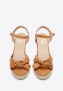Women's wedge sandals with a decorative knot, , 96-DP-803-5-37, Photo 2