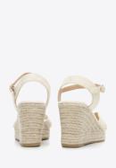 Women's wedge sandals with a decorative knot, beige, 96-DP-803-5-39, Photo 5
