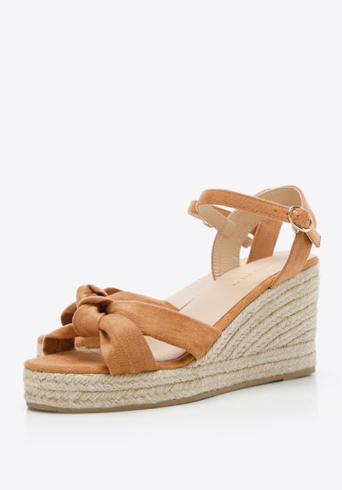 Women's wedge sandals with a decorative knot, , 96-DP-803-5-41, Photo 7