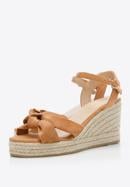Women's wedge sandals with a decorative knot, , 96-DP-803-N-39, Photo 7