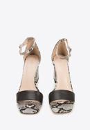 High block heel sandals, white-black, 94-D-958-1-38, Photo 3