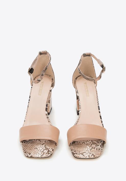High block heel sandals, beige-brown, 94-D-958-0-35, Photo 3