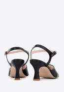 Damskie sandały skórzane klasyczne na szpilce, czarny, 96-D-302-5-35, Zdjęcie 5