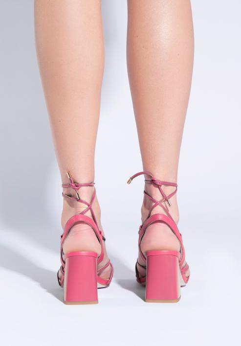 Women's lace up sandals, pink, 96-D-513-5-40, Photo 4
