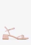 Women's leather cross strap sandals, muted pink, 94-D-961-1-35, Photo 1