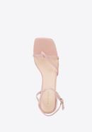 Women's leather cross strap sandals, muted pink, 94-D-961-1-35, Photo 4