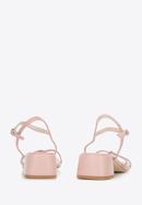 Women's leather cross strap sandals, muted pink, 94-D-961-P-39, Photo 5