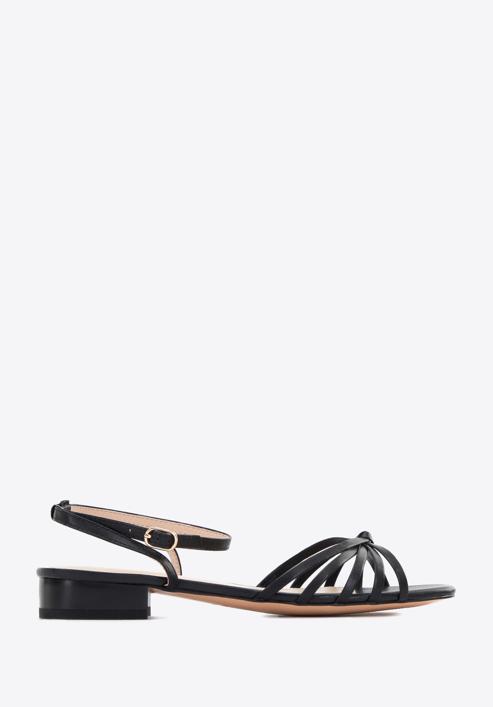 Leather block heel sandals, black, 96-D-514-5-40, Photo 1