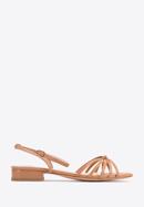 Leather block heel sandals, brown, 96-D-514-P-36, Photo 1