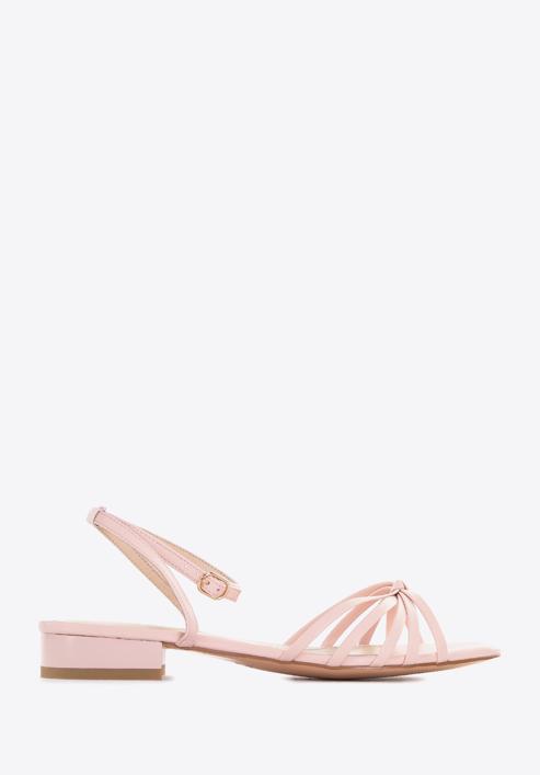 Leather block heel sandals, pink, 96-D-514-P-35, Photo 1