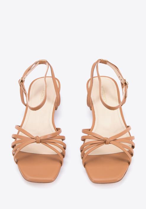 Leather block heel sandals, brown, 96-D-514-5-37, Photo 2