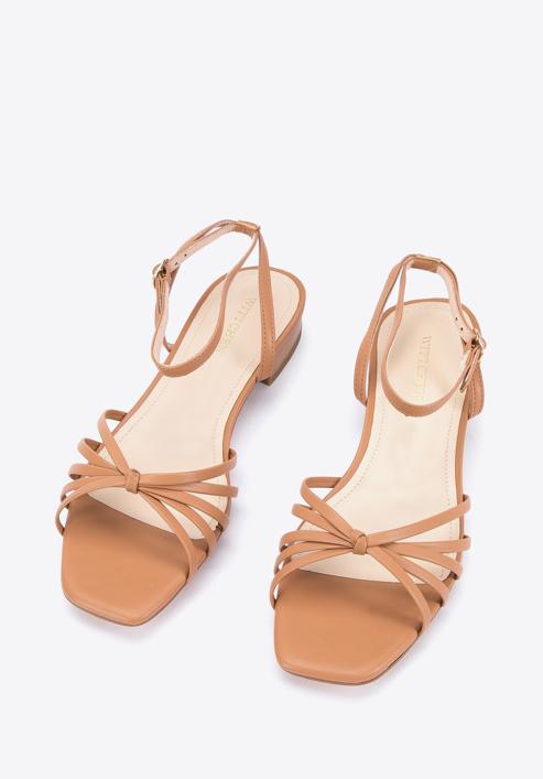 Leather block heel sandals, brown, 96-D-514-P-39, Photo 3